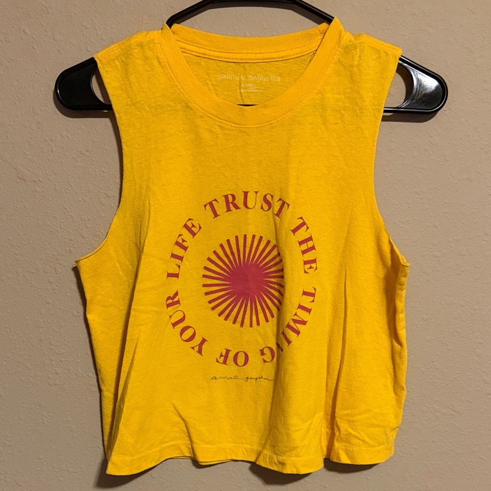 Spiritual Gangster ‘Trust Your Life’ Yellow Muscle Tee